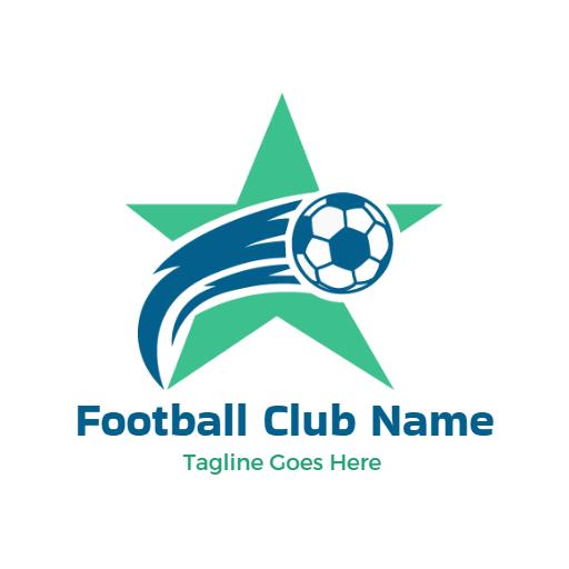 Dynamic Green Star Design Highlighting Football Club Logo Template