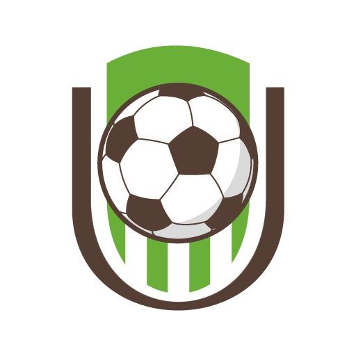 Dynamic Green Striped Football Design with Soccer Ball Logo Template
