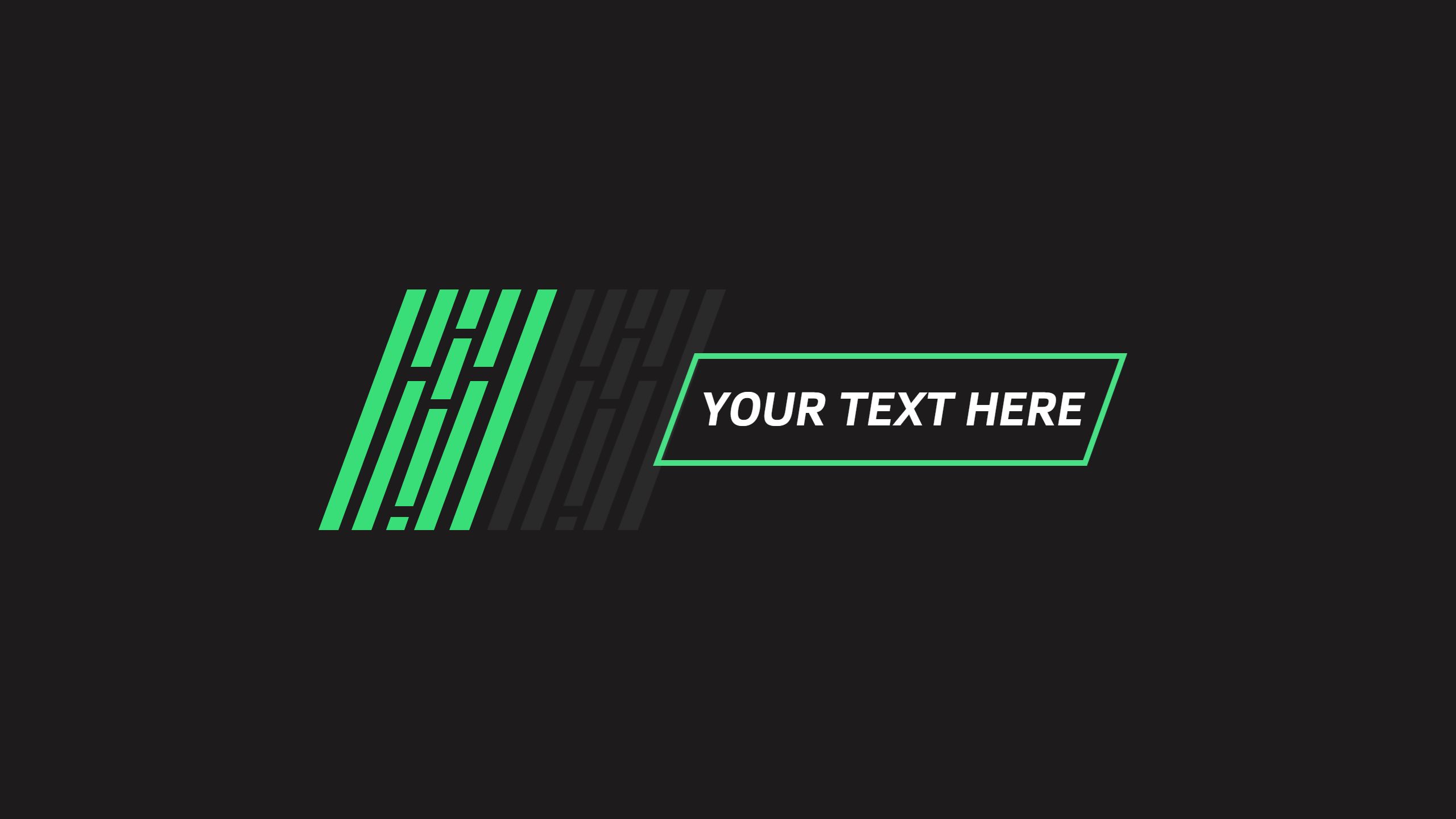 Dynamic Green Stripes on Black Background YouTube Banner Template