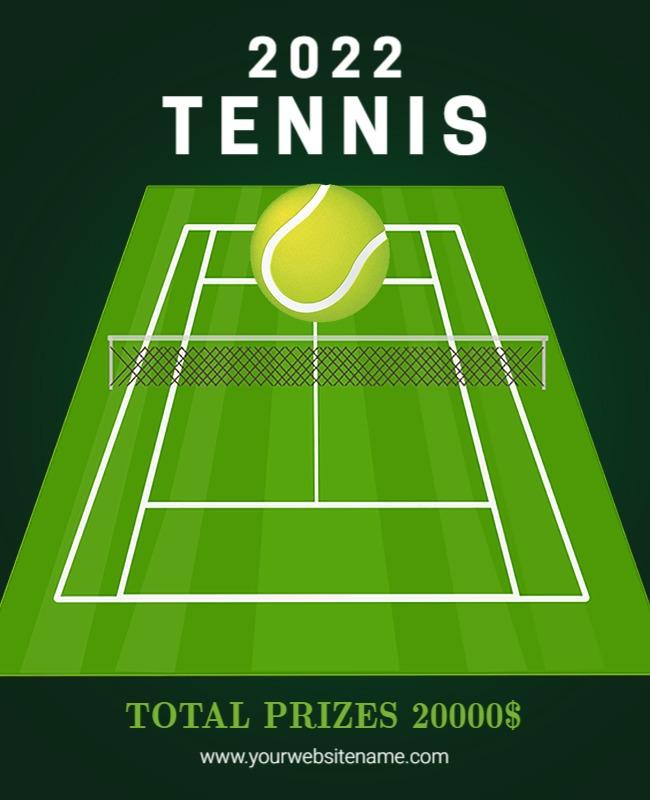 Dynamic Green Tennis Championship Tournament Poster Template