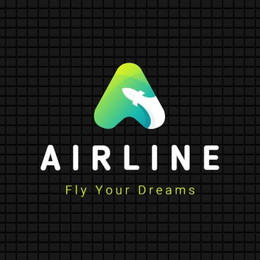 Dynamic Green to Yellow Gradient for Airline Services Logo Template