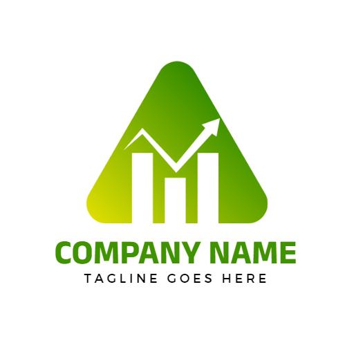 Dynamic Green Triangle Representing Trader Success Logo Template