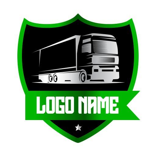 Dynamic Green Truck Design for Efficient Logistics Logo Template