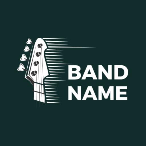 Dynamic Guitar Outline Representing a Music Band Logo Template