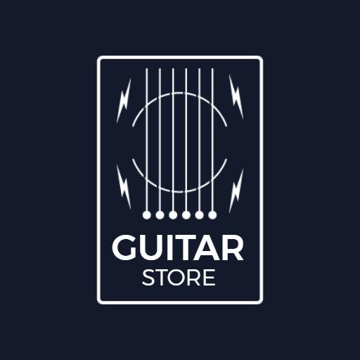 Dynamic Guitar Strings Design Representing Music Store Logo Template