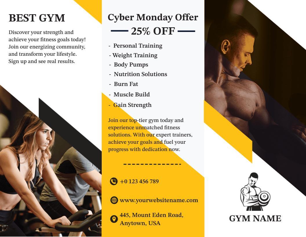 Dynamic Gym Personal Training and Fitness Solutions Brochure Template