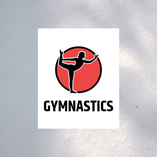 Dynamic Gymnast Performing in Red Circle for Gymnastics Logo Template