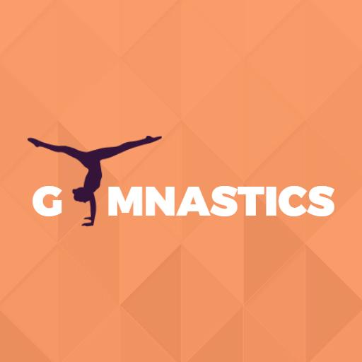 Dynamic Gymnast Performing on an Orange Background Logo Template