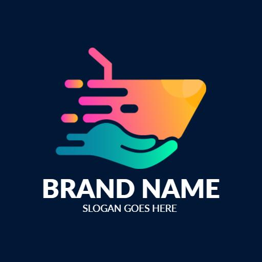 Dynamic Hand and Ship Design Representing Modern Mart Logo Template
