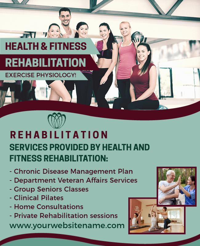 Dynamic Health and Fitness Rehabilitation Services Poster Template