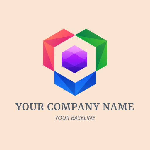Dynamic Hexagonal Design in Vibrant Colors for Company Logo Template