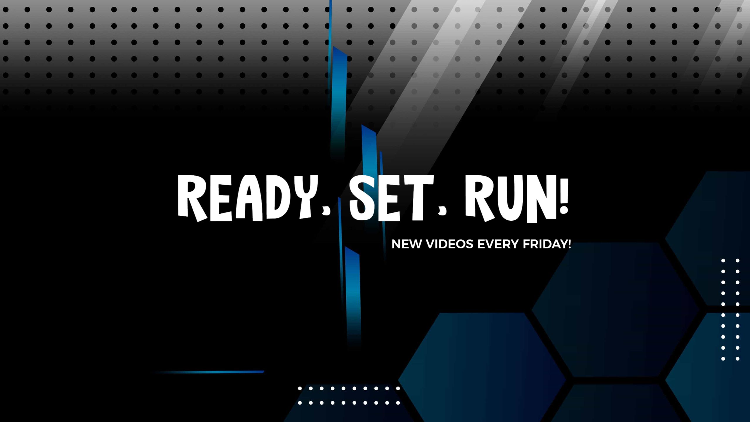 Dynamic Hexagonal Shapes with Bold Text YouTube Banner Template