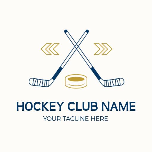 Dynamic Hockey Sticks and Puck Design for Club Logo Template