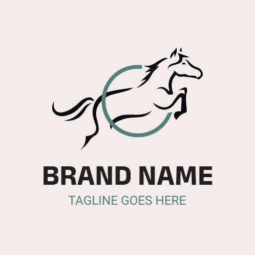 Dynamic Horse in Motion Capturing Equestrian Passion Logo Template