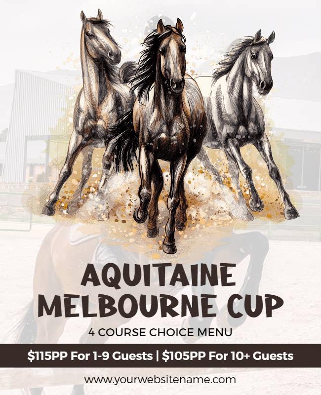 Dynamic Horse Racing Aquitaine Melbourne Cup Poster Template