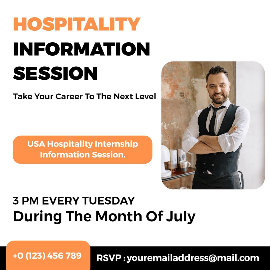 Dynamic Hospitality Career Advancement Information Session Ad Template