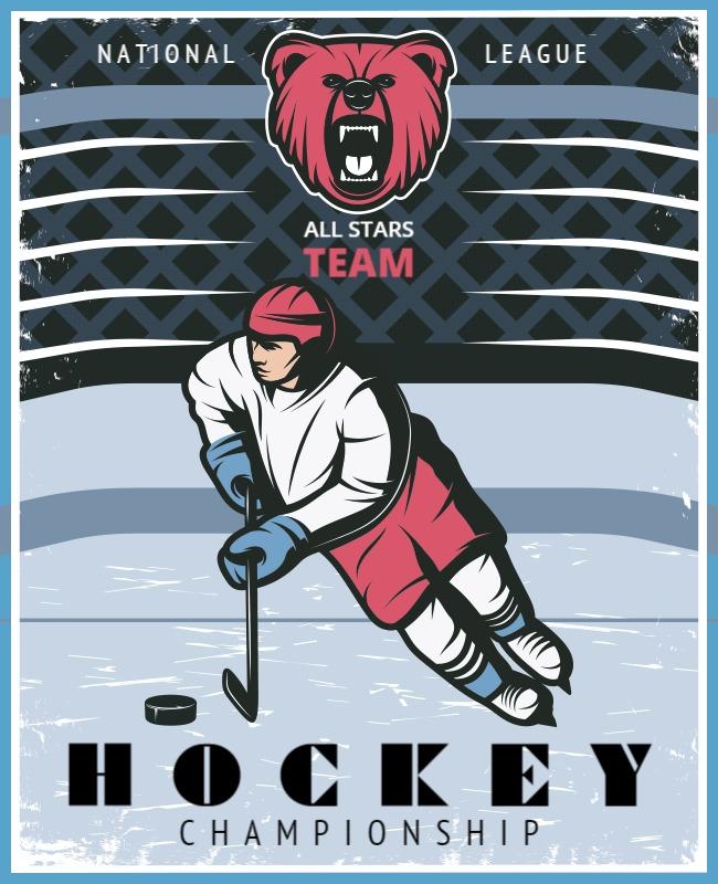 Dynamic Ice Hockey Championship Team All Stars Poster Template