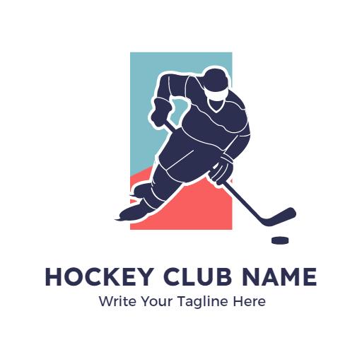 Dynamic Ice Skater in Action Representing Hockey Spirit Logo Template