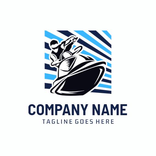 Dynamic Jet Ski Rider in Action on Water Logo Template