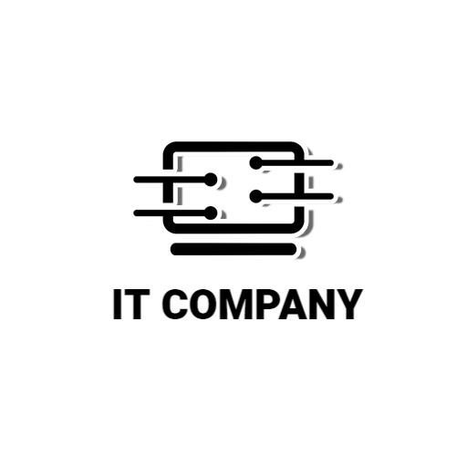 Dynamic Lines and Shapes Representing IT Services Logo Template