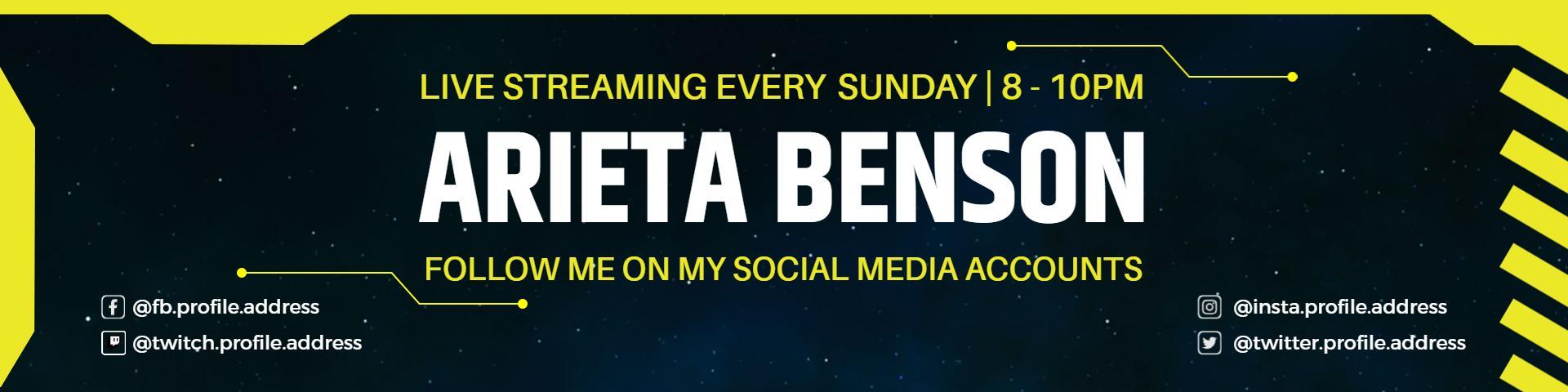 Dynamic Live Streaming Schedule with Yellow Highlights Twitch Banner Template