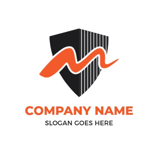 Dynamic M Letter Designed with Sleek Shield Emblem Logo Template