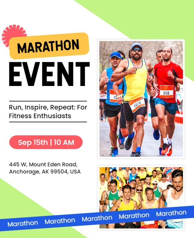 Dynamic Marathon Event Promotional Flyer Template