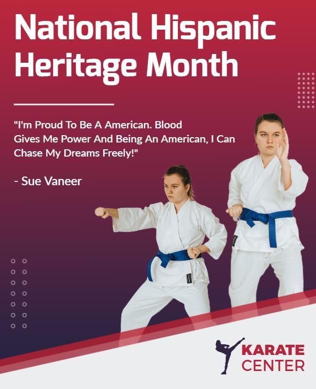 Dynamic Martial Arts National Hispanic Heritage Month Poster Template