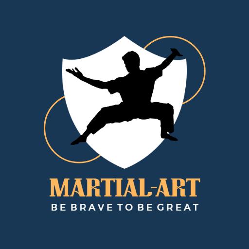 Dynamic Martial Arts Silhouette Within Shield Design Logo Template