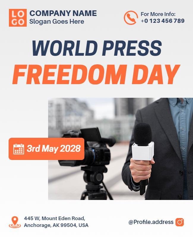 Dynamic Media Coverage World Press Freedom Day Poster Template