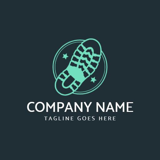 Dynamic Mint Green Shoe Design Showcasing Athletic Gear Logo Template