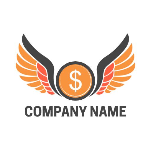 Dynamic Money Symbol with Bold Wings Design Logo Template