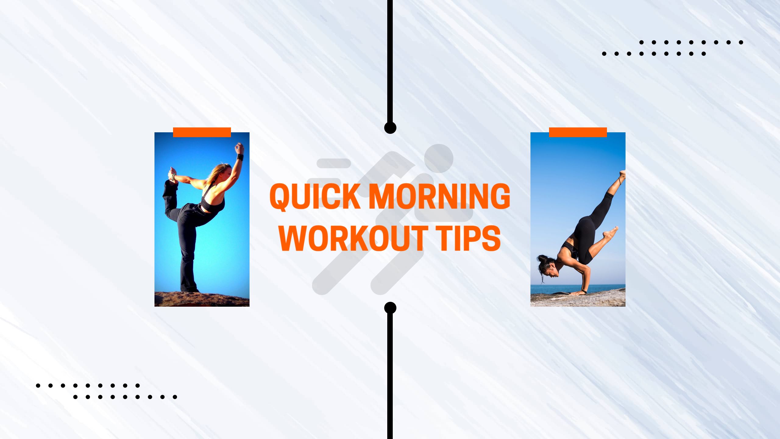 Dynamic Morning Workout Tips on Bright Blue YouTube Banner Template