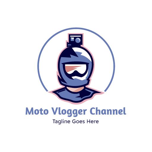 Dynamic Moto Vlogger Channel Featuring Adventurous Spirit Logo Template
