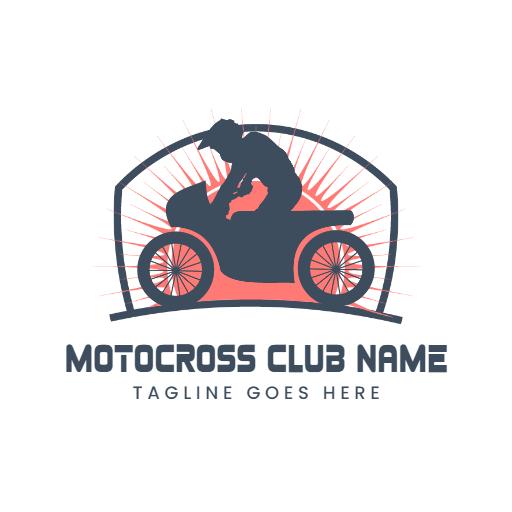 Dynamic Motocross Rider in Action Emphasizing Club Identity Logo Template