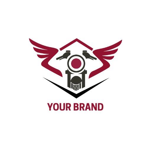 Dynamic Motorcycle Design Featuring Bold Wings Logo Template