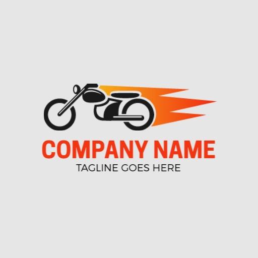 Dynamic Motorcycle Design Featuring Speed and Motion Logo Template