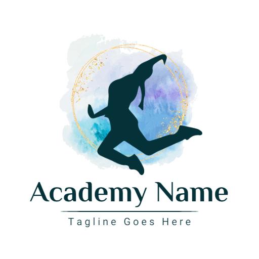 Dynamic Movement and Colorful Splash for Dance Academy Logo Template