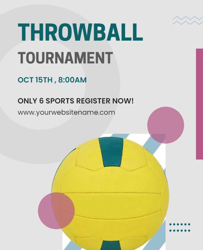Dynamic Multicolor Throwball Tournament Event Poster Template