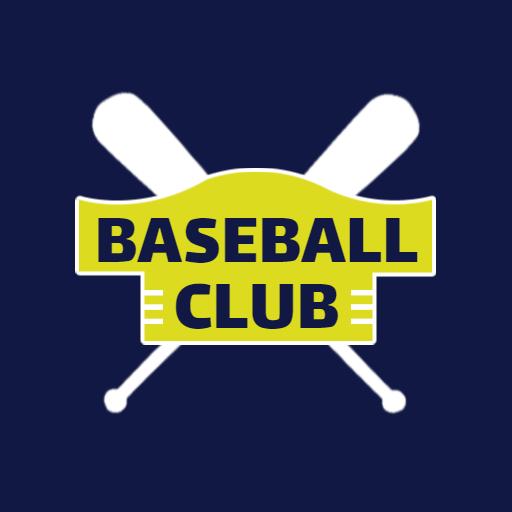 Dynamic Navy Blue and Bright Yellow Baseball Club Logo Template