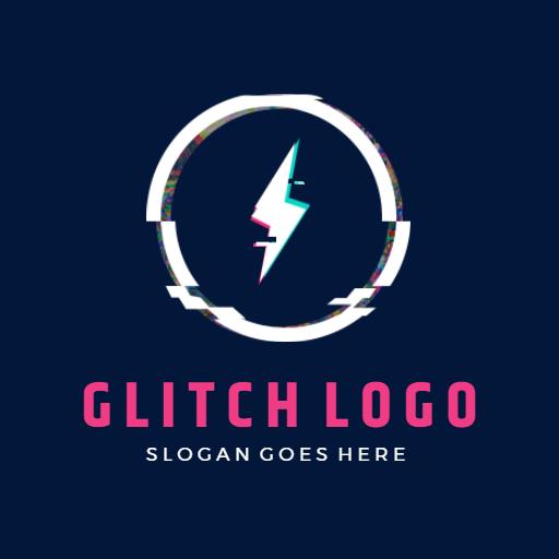 Dynamic Neon Glitch Effect Representing Modern Logo Template