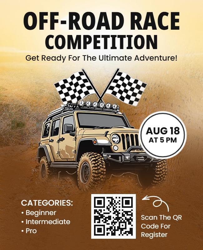 Dynamic Off-Road Race Competition Adventure Poster Template