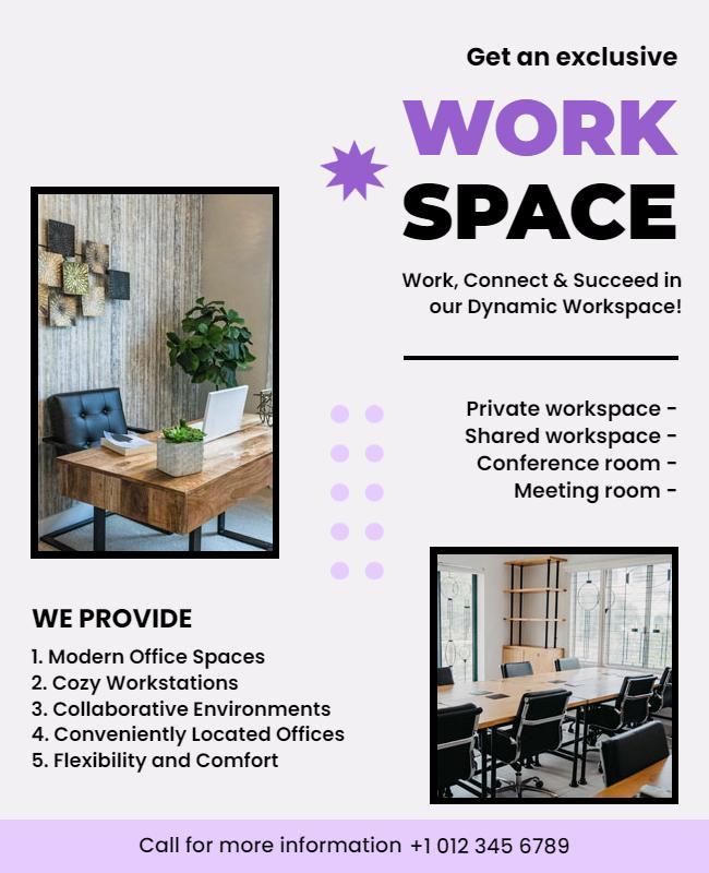 Dynamic Office Workspace Solutions Flyer Template