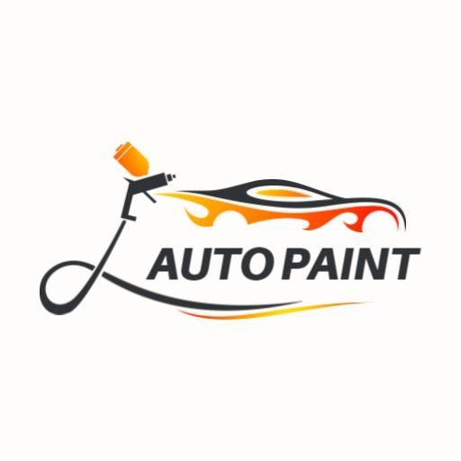 Dynamic Orange and Black Auto Paint Garage Services Logo Template