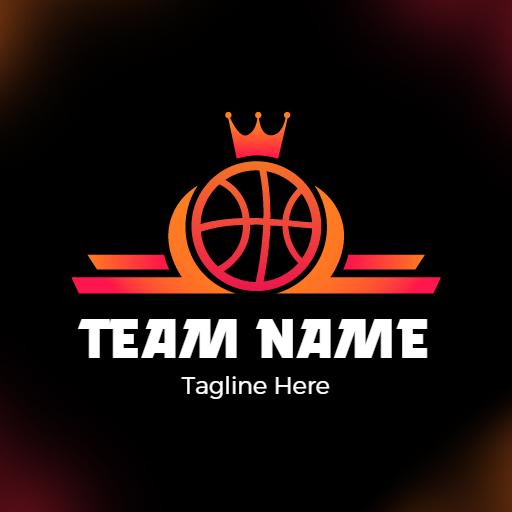 Dynamic Orange and Black Basketball Team Logo Template