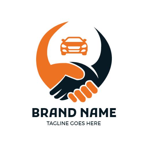 Dynamic Orange and Black Business Logo Representing Partnerships Logo Template