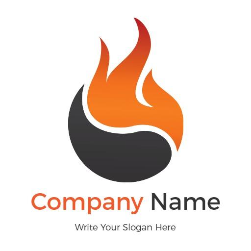 Dynamic Orange and Black Flame Design for Fire Logo Template