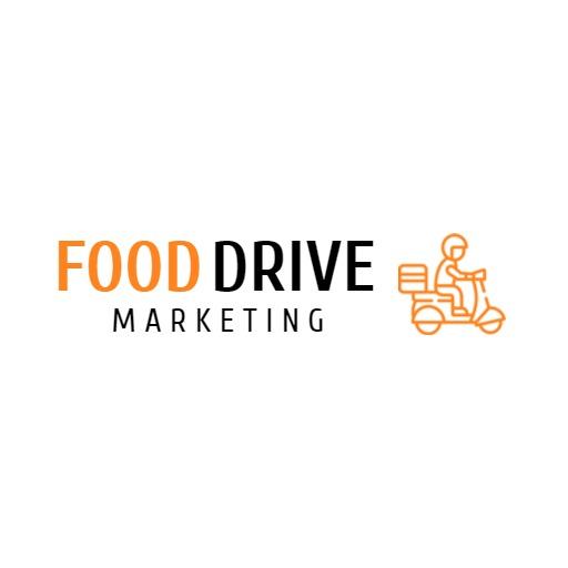 Dynamic Orange and Black Food Delivery Marketing Logo Template