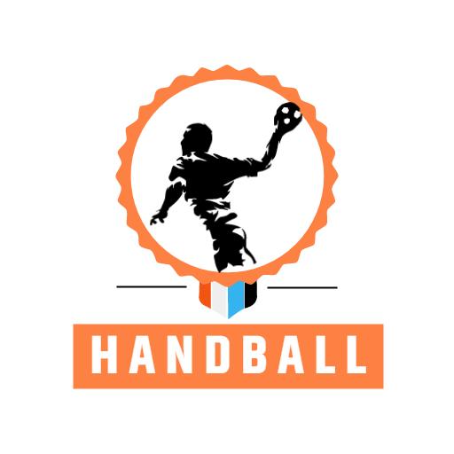 Dynamic Orange and Black Handball Silhouette Action Logo Template