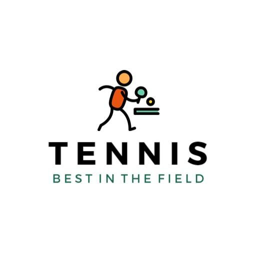 Dynamic Orange and Black Tennis Action Sports Logo Template
